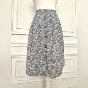 Vintage Floral Midi Skirt
